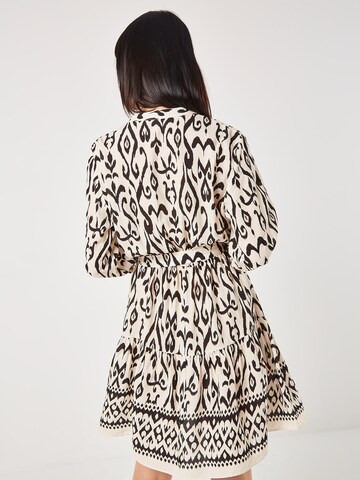 Apricot Jurk 'Ikat' in Beige