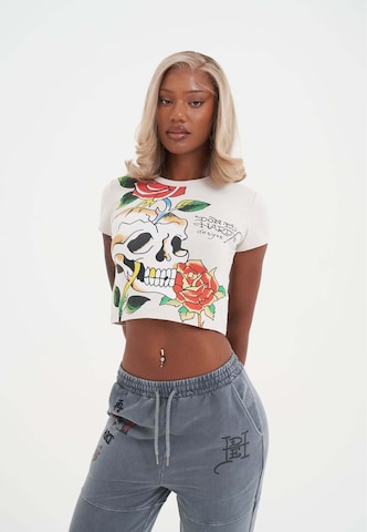 Maglietta di Ed Hardy in beige: frontale