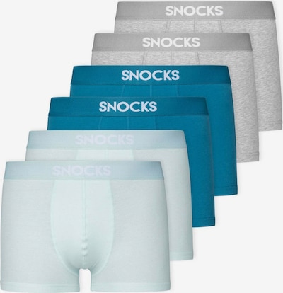 SNOCKS Boxer shorts in Light blue / mottled grey / Petrol / White, Item view