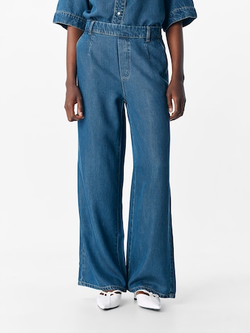 OBJECT Wide Leg Jeans 'OBJFRAME LISA' in Blau: Vorderseite