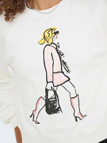 ONLY Sweatshirt 'LABINET' in Wit