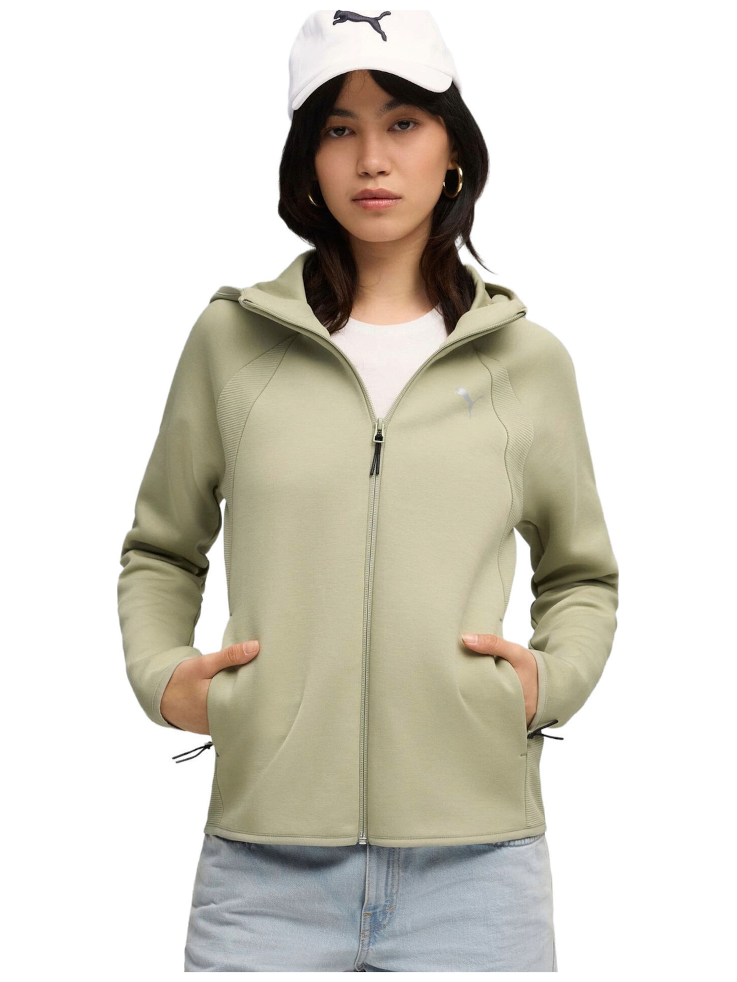 Giacca sportiva 'Puma Evostripe Full-zip Hoodie Dk' di PUMA in beige