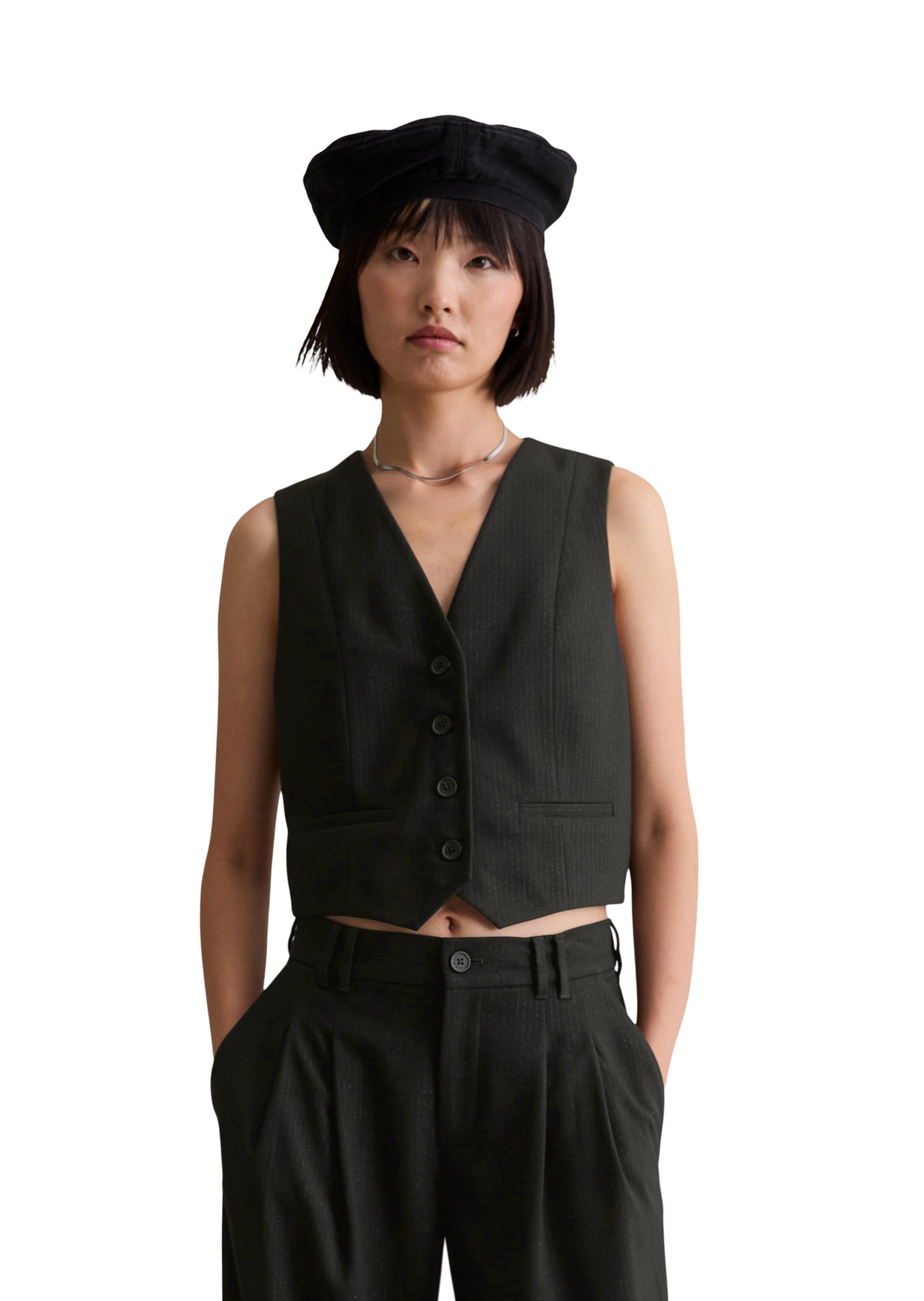 Marc O'Polo DENIM Bodywarmer in Zwart: voorkant