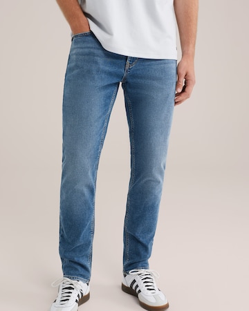 WE Fashion Слим Джинсы в Синий: спереди