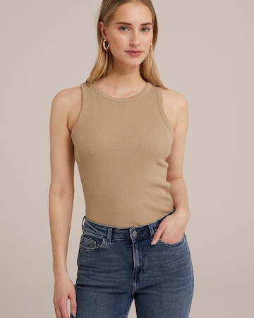 WE Fashion Топ в Бежевый: спереди