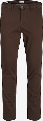 JACK & JONES - Slimfit Calças chino 'Marco Bowi' em castanho: frente