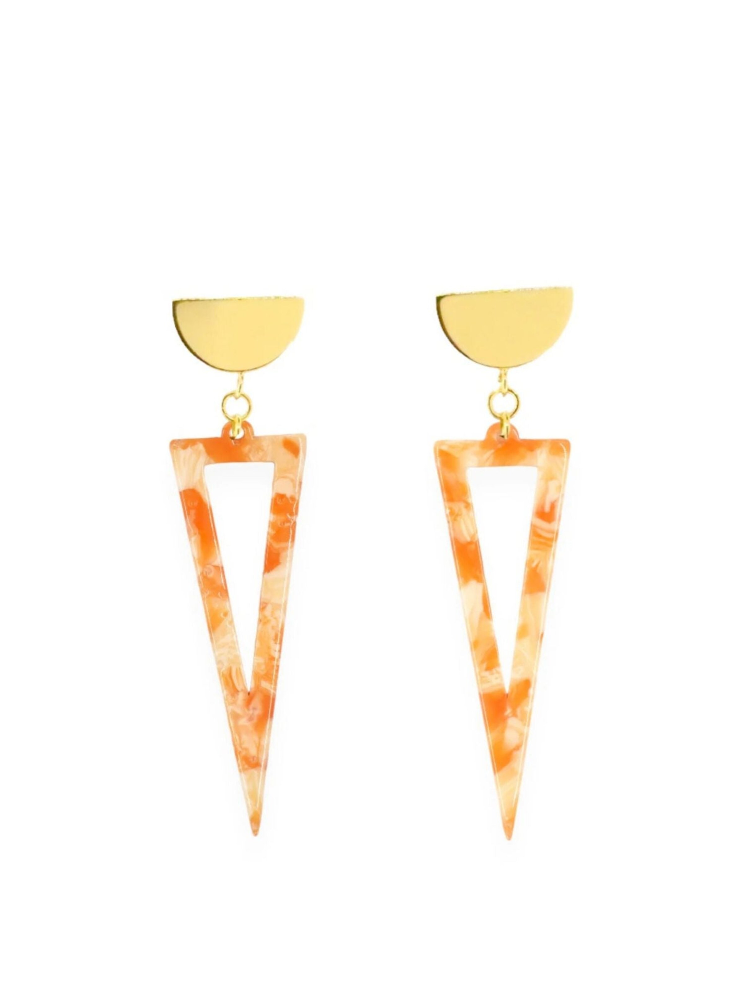 Fräulein Wunder Ohrringe 'Acetat Agnes'‌‌‌‌‌‌‌‌‌ in Orange: Vorderseite