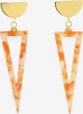Fräulein Wunder - Brincos 'Acetat Agnes' em laranja: frente