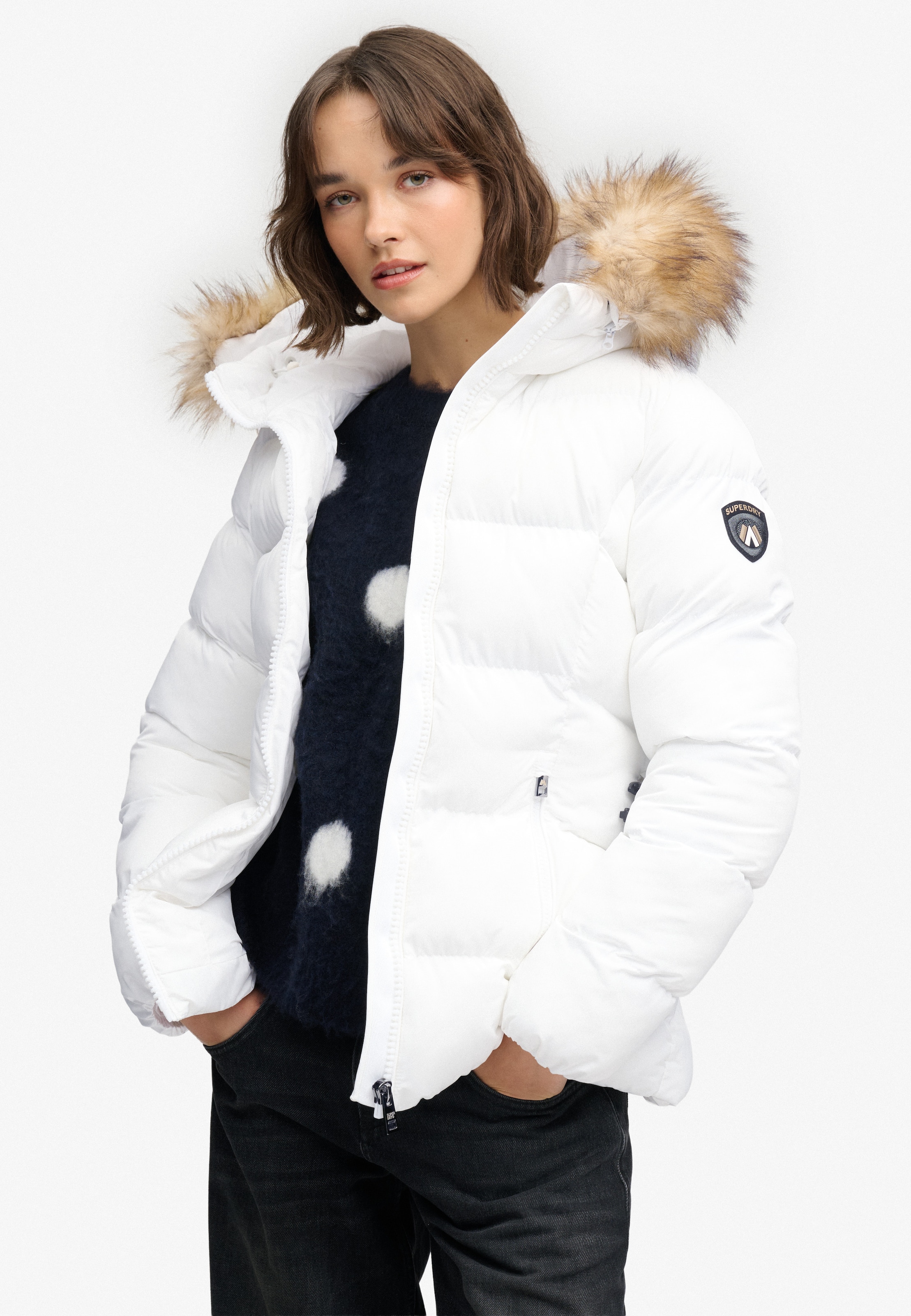 Superdry & Co Зимно яке 'Fuji' в бяло: отпред