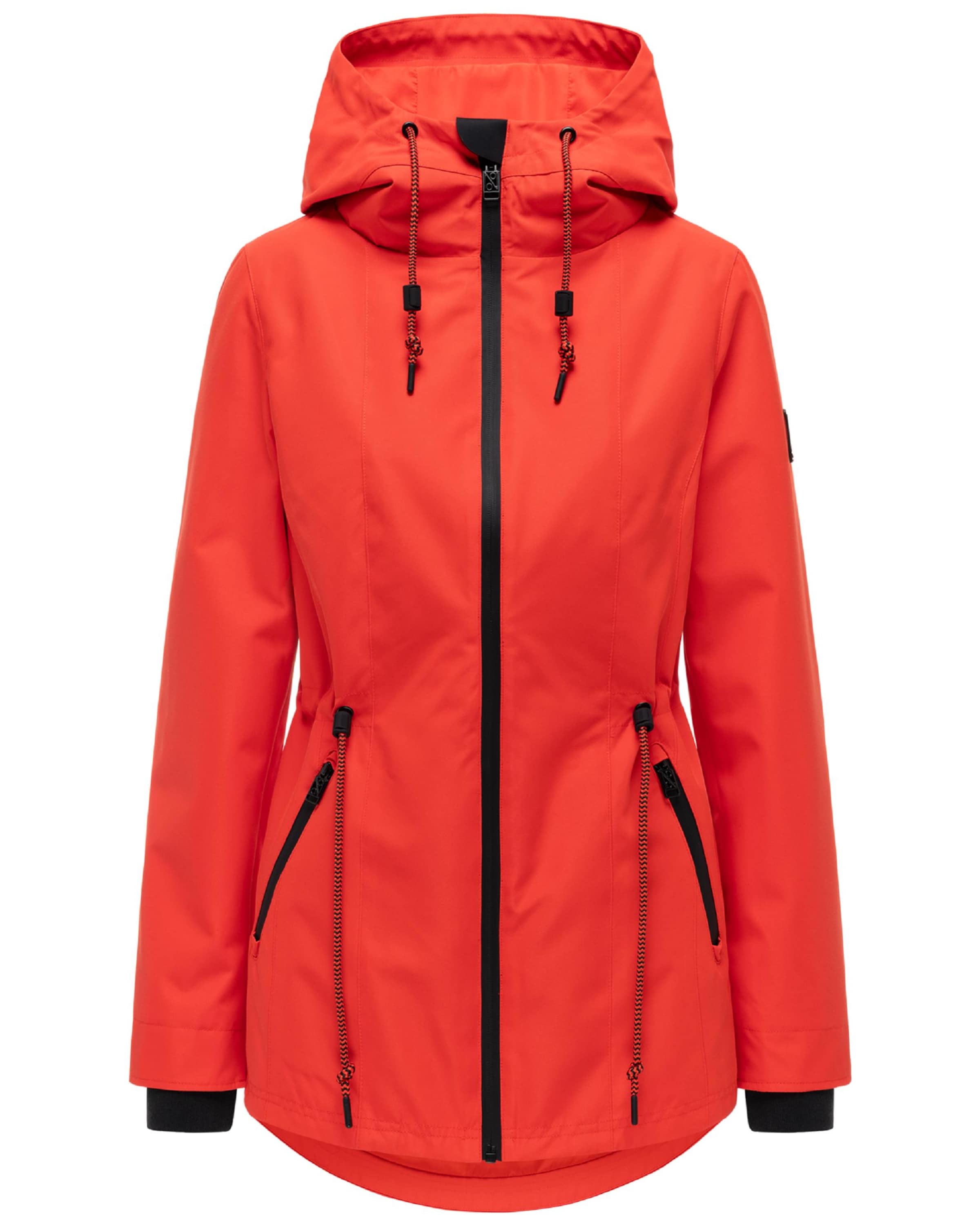 NAVAHOO Between-seasons parka 'Blumentanz 14' in Orange: front