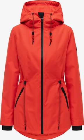 NAVAHOO Between-seasons parka 'Blumentanz 14' in Orange: front
