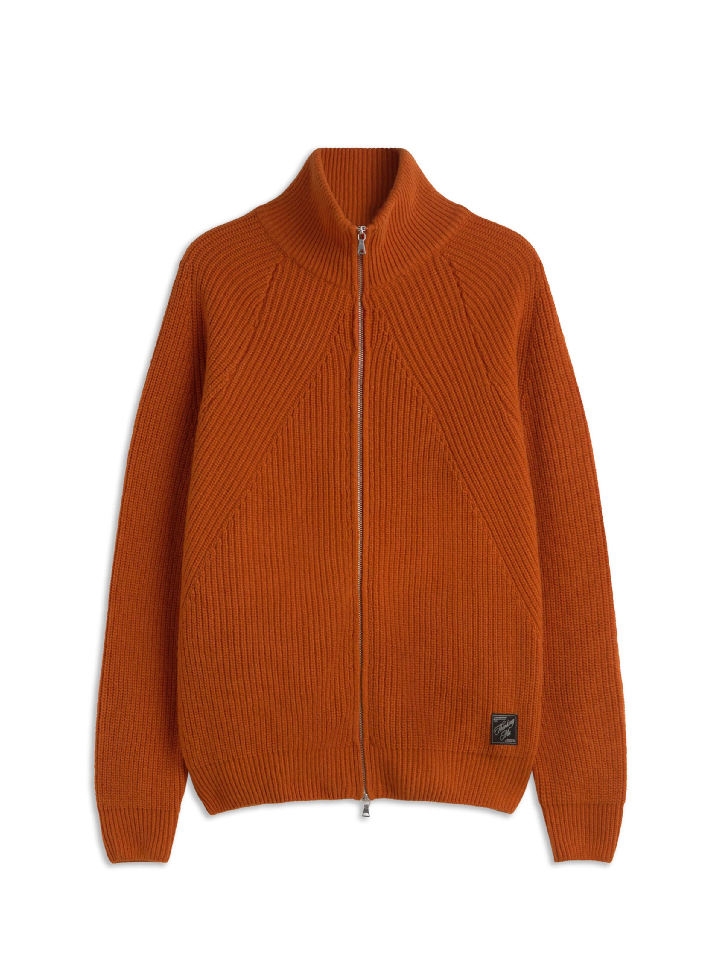 Thinking MU Knit cardigan 'Ekaiz' in Orange: front