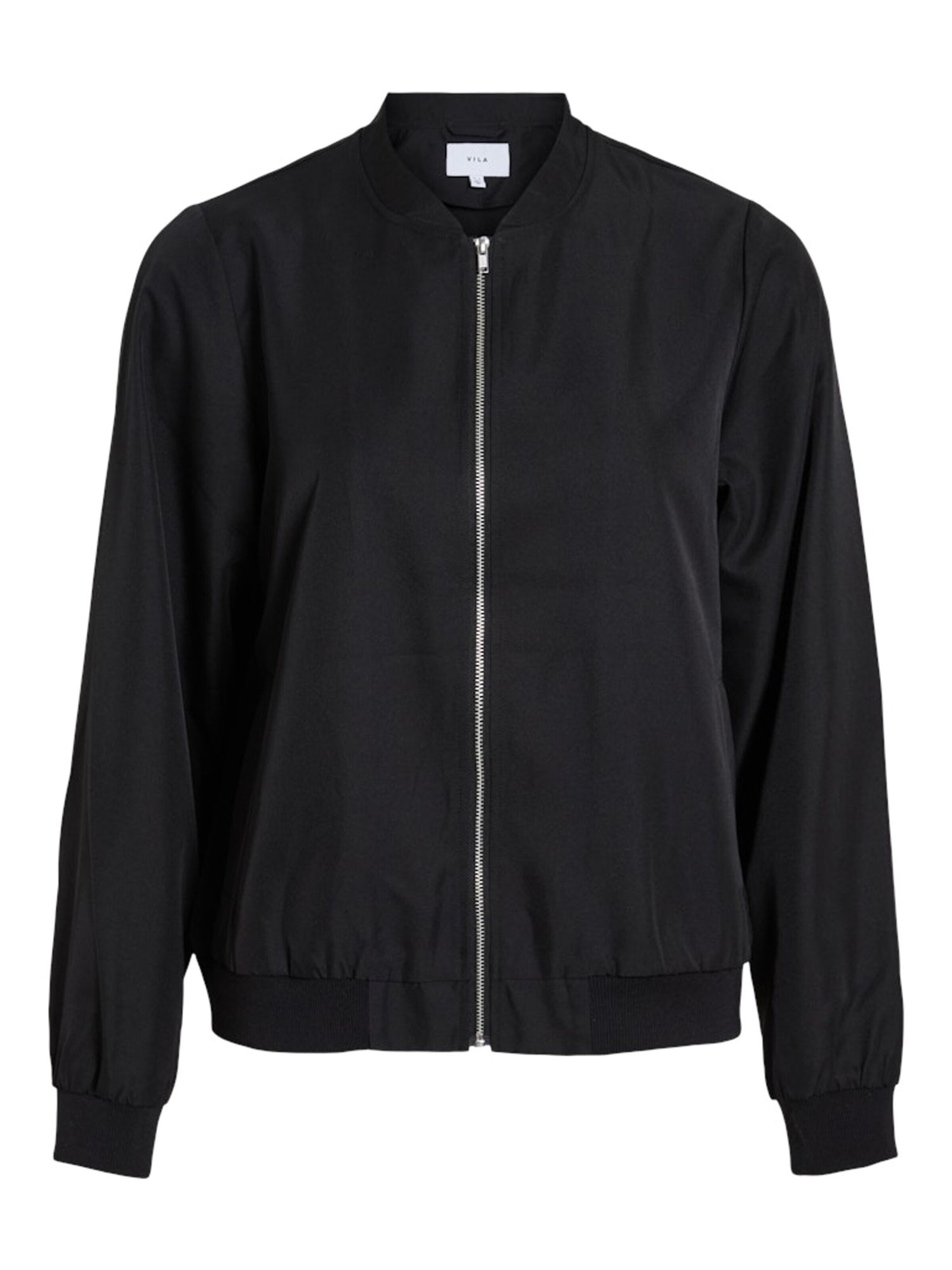 VILA Zip-Up Hoodie 'VIPAPAYA' in Black: front