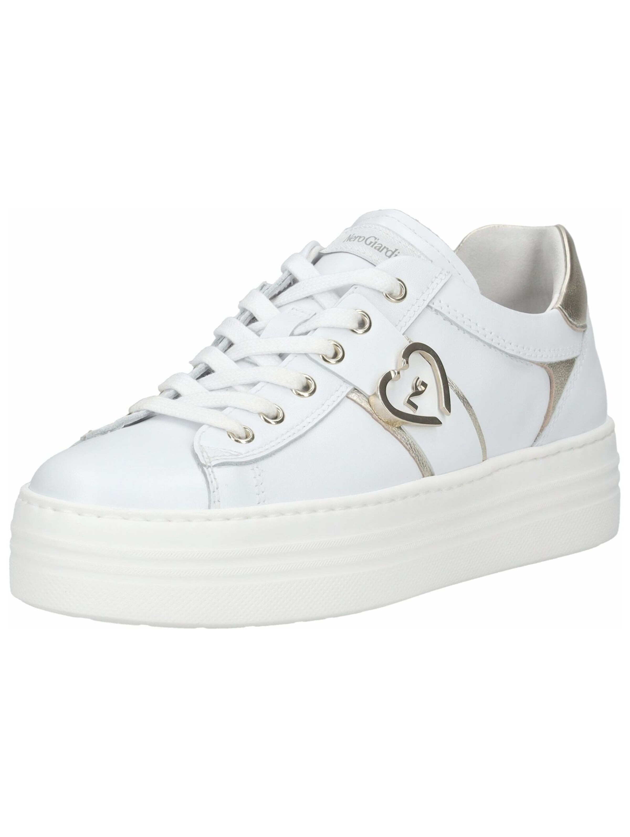 Nero Giardini Platform trainers in White: front