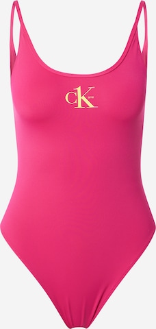 Calvin Klein Swimwear Triangle Swimsuit in Pink: front