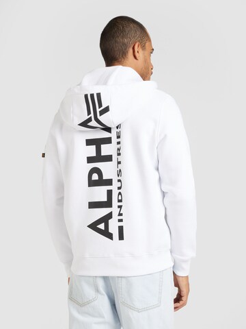 ALPHA INDUSTRIES - Sudadera con cremallera en blanco: frente