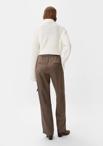 COMMA Loose fit Pleat-Front Pants in Brown: back