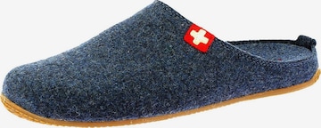 Living Kitzbühel Slippers 'Filz - Schweizer Kreuz' in Blue: front