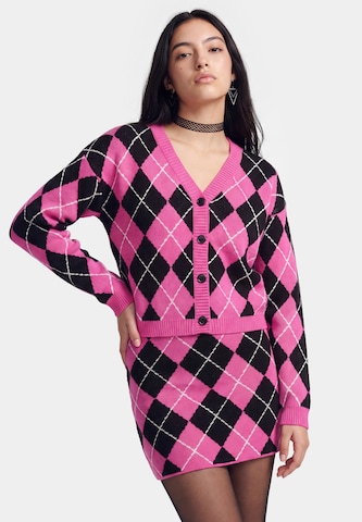 myMo ROCKS Knit Cardigan in Pink: front