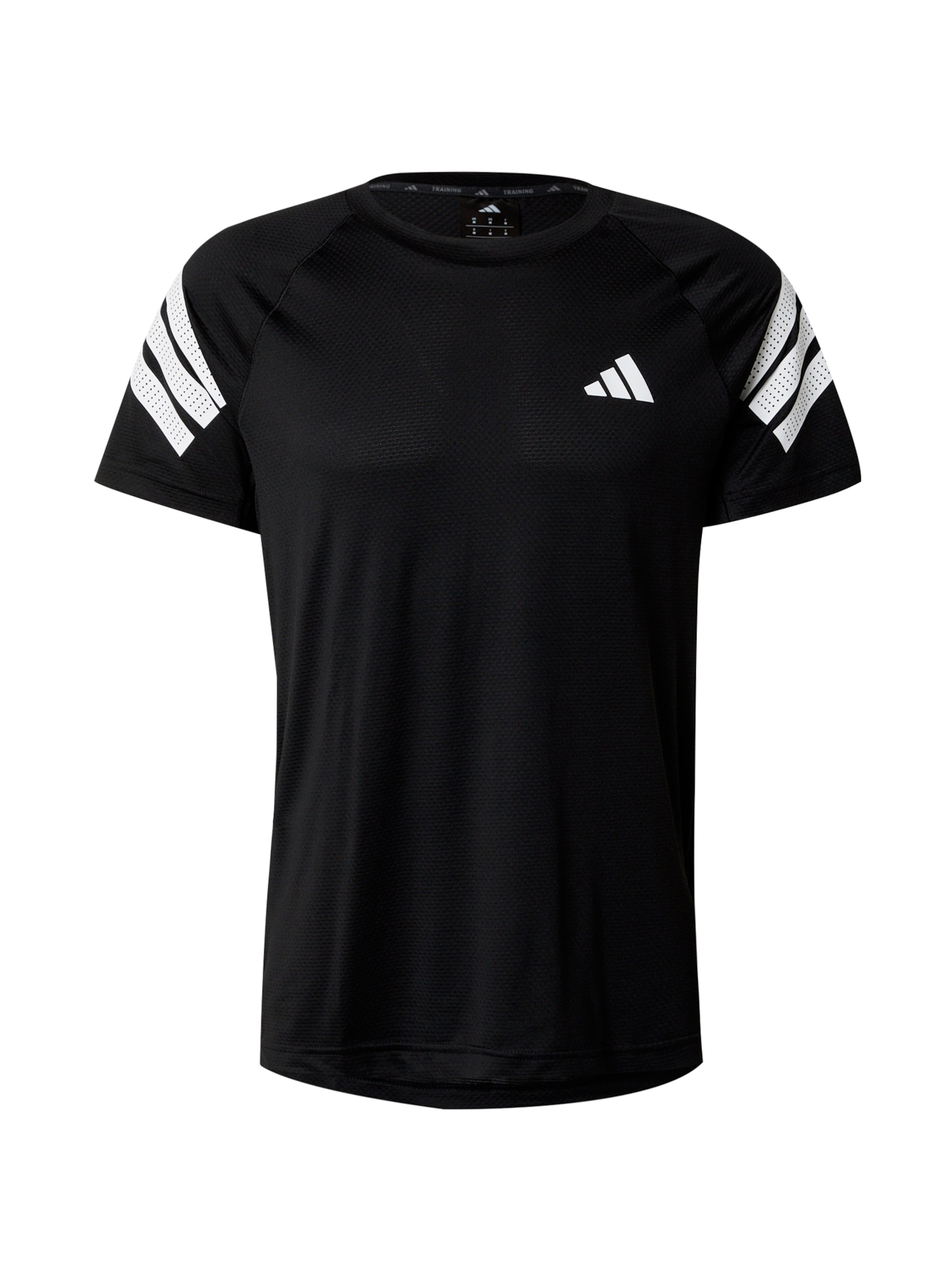 ADIDAS PERFORMANCE Λειτουργικό μπλουζάκι 'Icon 3-Stripes' σε μαύρο: μπροστά