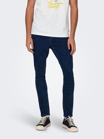 Only & Sons Skinny Jeans 'WARP' in Blau