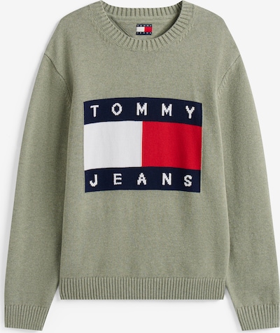 Megztinis iš Tommy Jeans, spalva – tamsiai mėlyna / mėtų spalva / raudona / balta, Prekių apžvalga