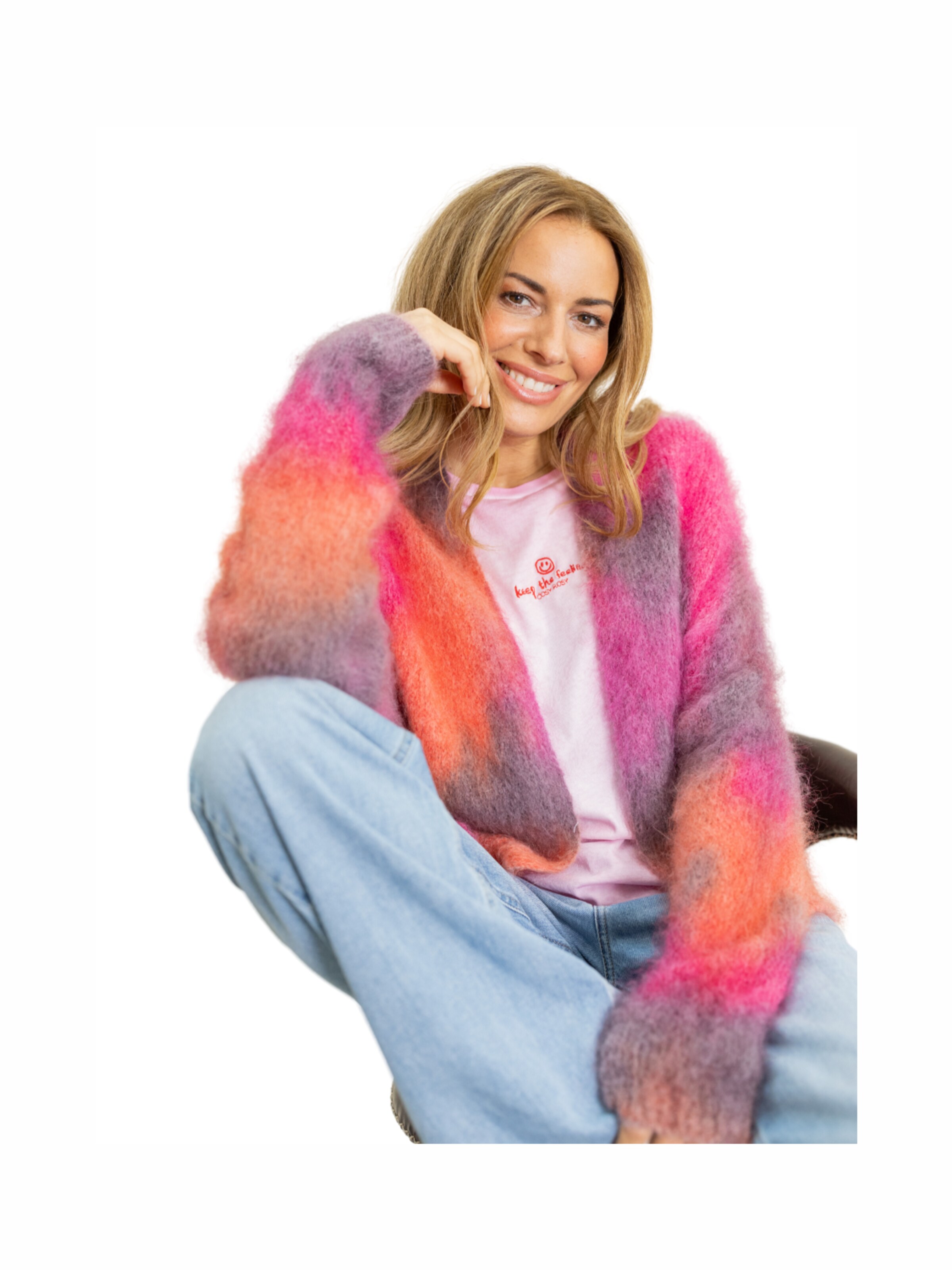 LIKS. Munich - Cárdigan 'Knit cardigan mixed colours' en Mezcla de colores