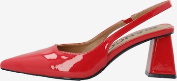 Décolleté sling 'Maralyn' di Bianco in rosso: frontale