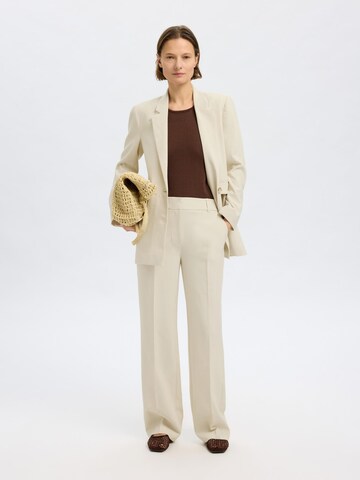 SELECTED FEMME Wide leg Pleated Pants in Beige
