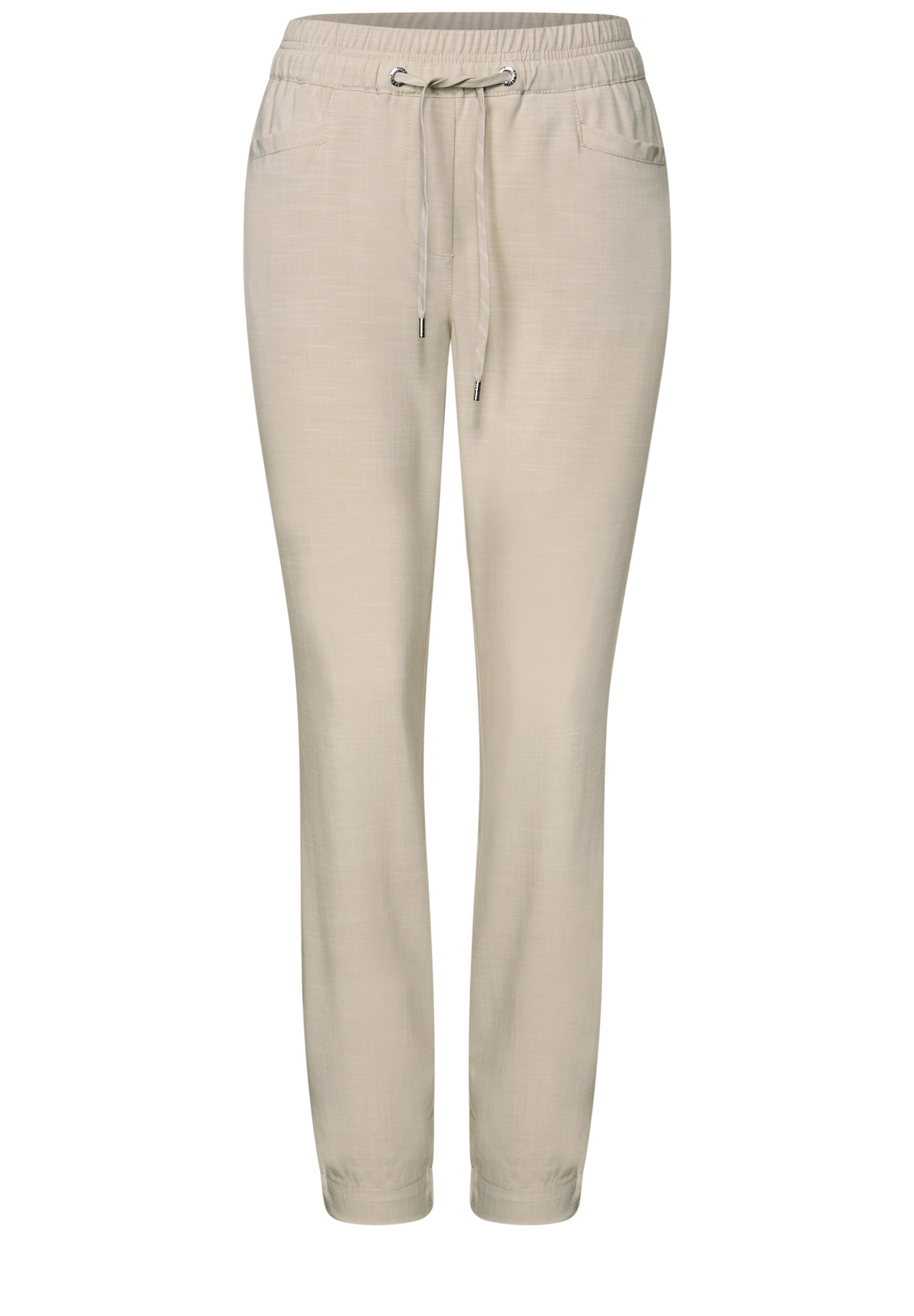 CECIL Pajama Pants in Beige: front