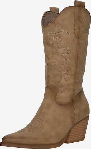 Bottes de cowboy Salinyang en marron : devant
