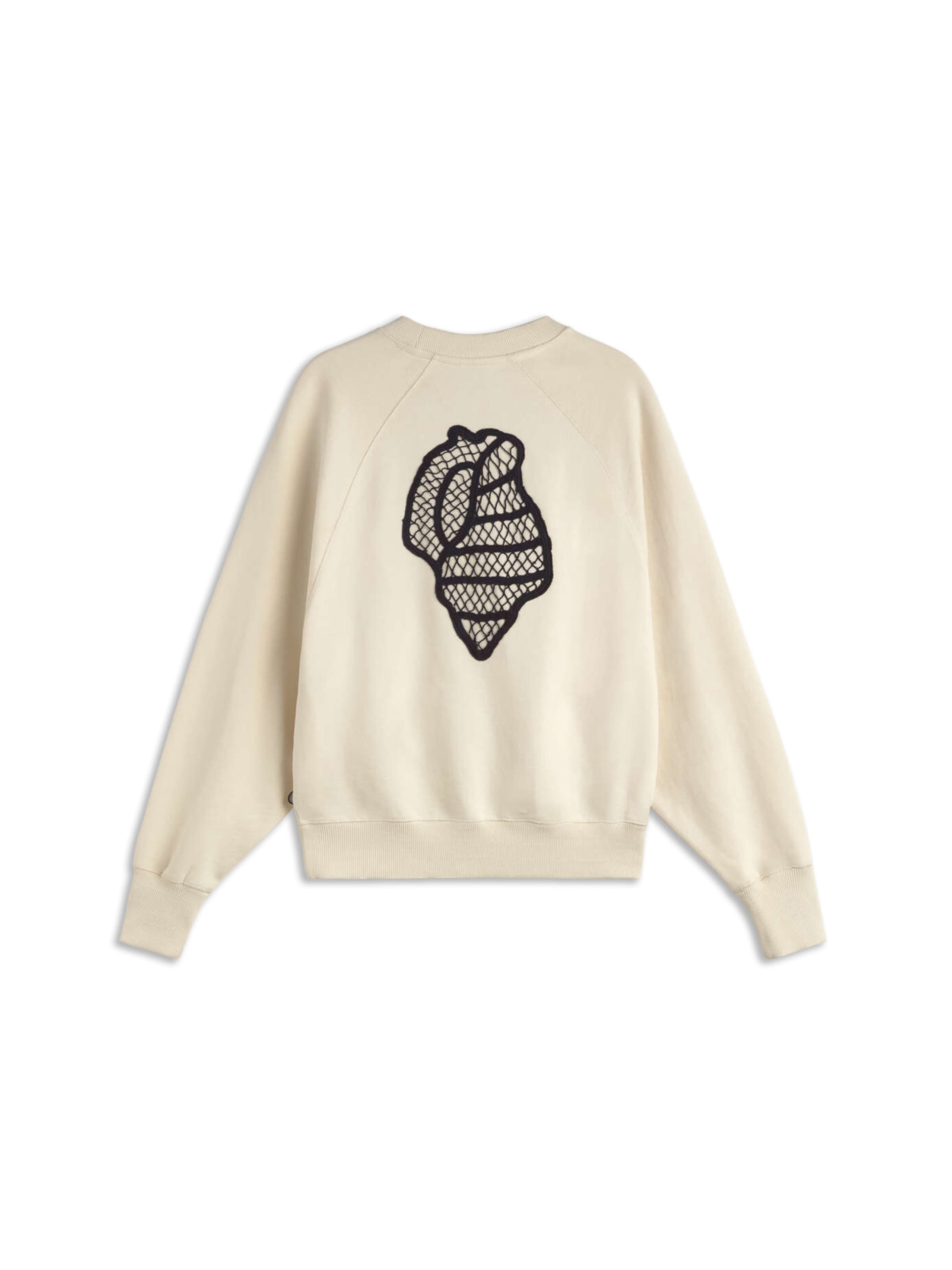 Thinking MU Sweatshirt 'SHELL' in Weiß: Vorderseite