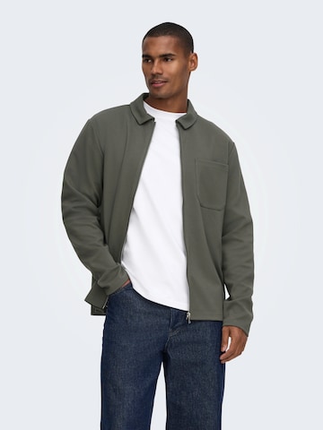 Only & Sons Sweatvest 'ONSNEWKODYL' in Grijs: voorkant