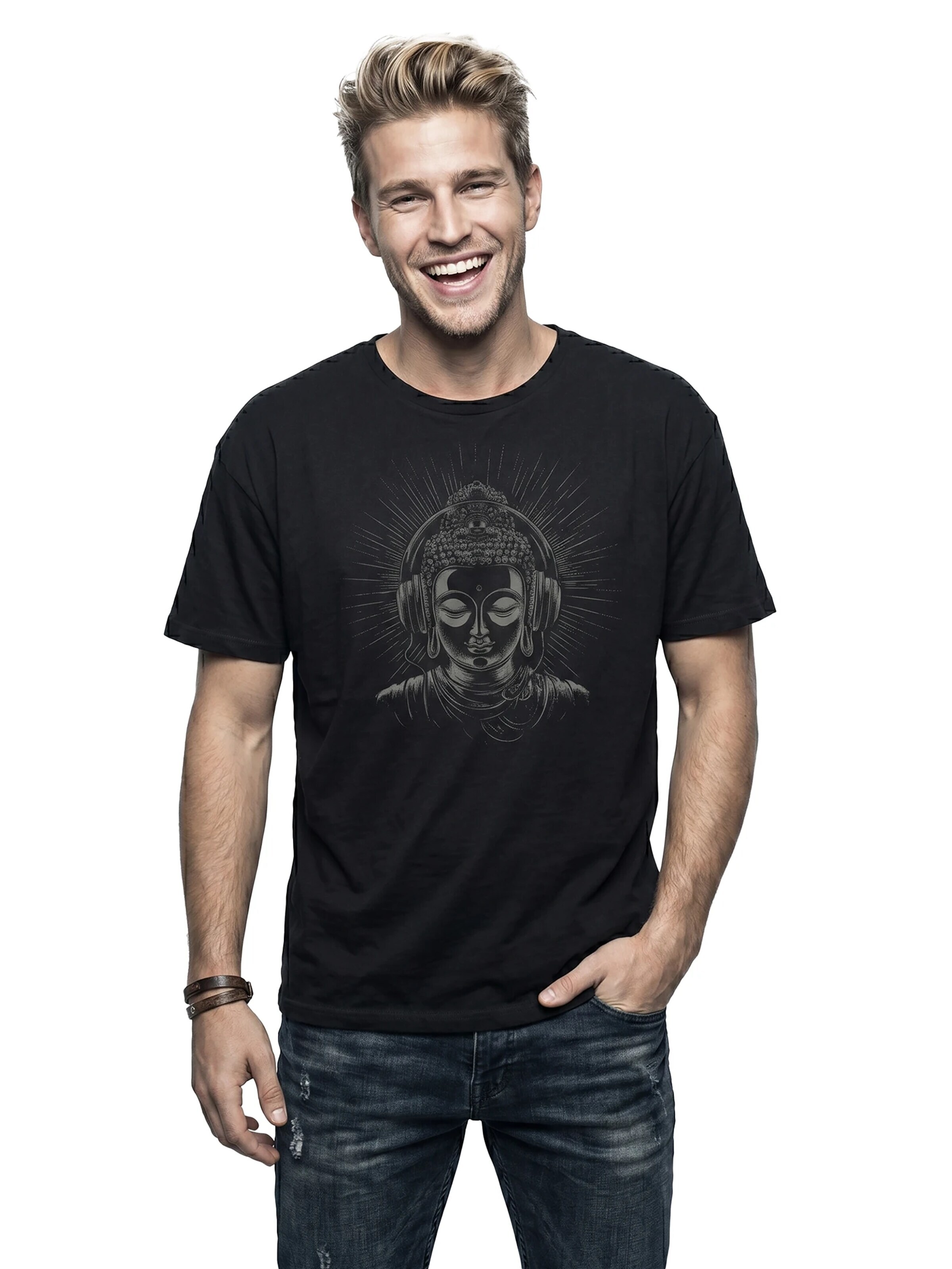 MAKAYA Shirt 'Buddha' in Black