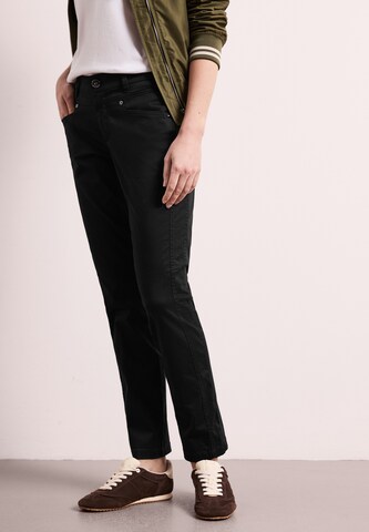 STREET ONE Slimfit Hose in Schwarz