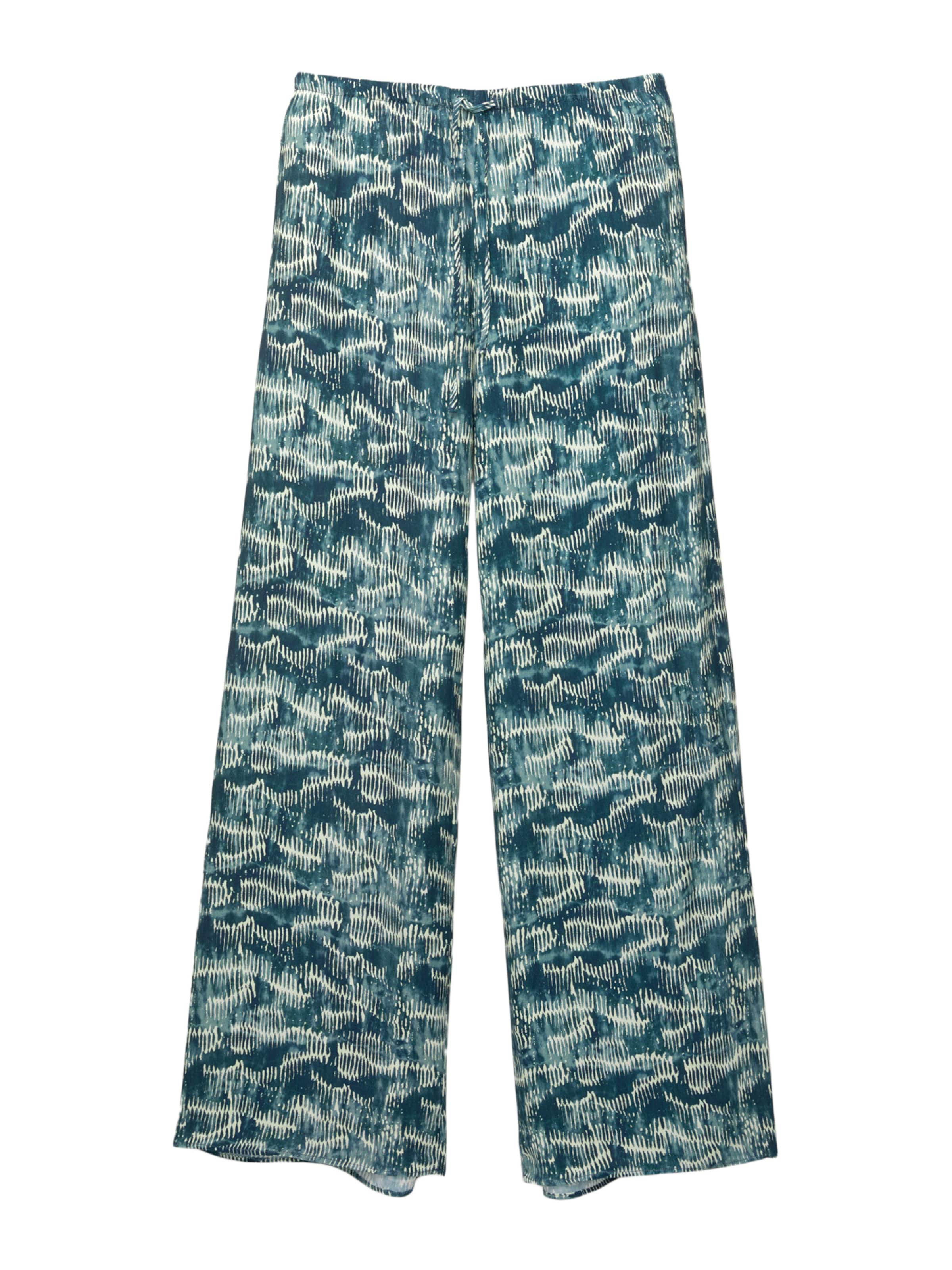 Pull&Bear Široke hlačnice Hlače | modra barva: sprednja stran