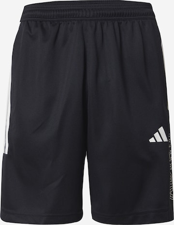 juoda ADIDAS SPORTSWEAR Standartinis Sportinės kelnės 'TIRO': priekis