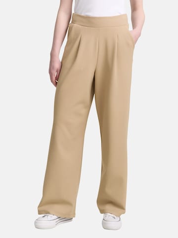 TOM TAILOR DENIM Wide leg Bandplooibroek in Bruin: voorkant