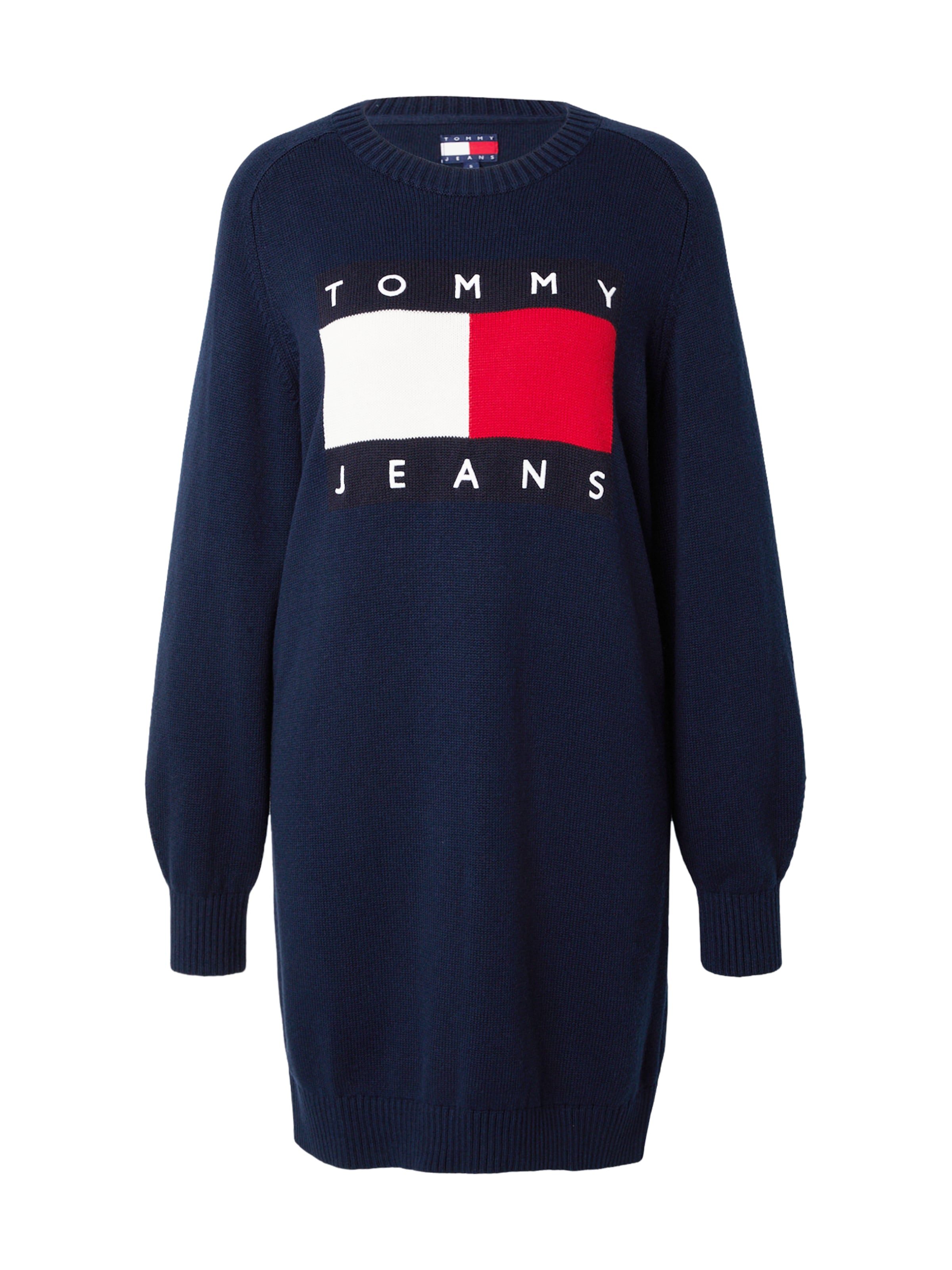 Tommy Jeans - Vestido de malha em azul: frente