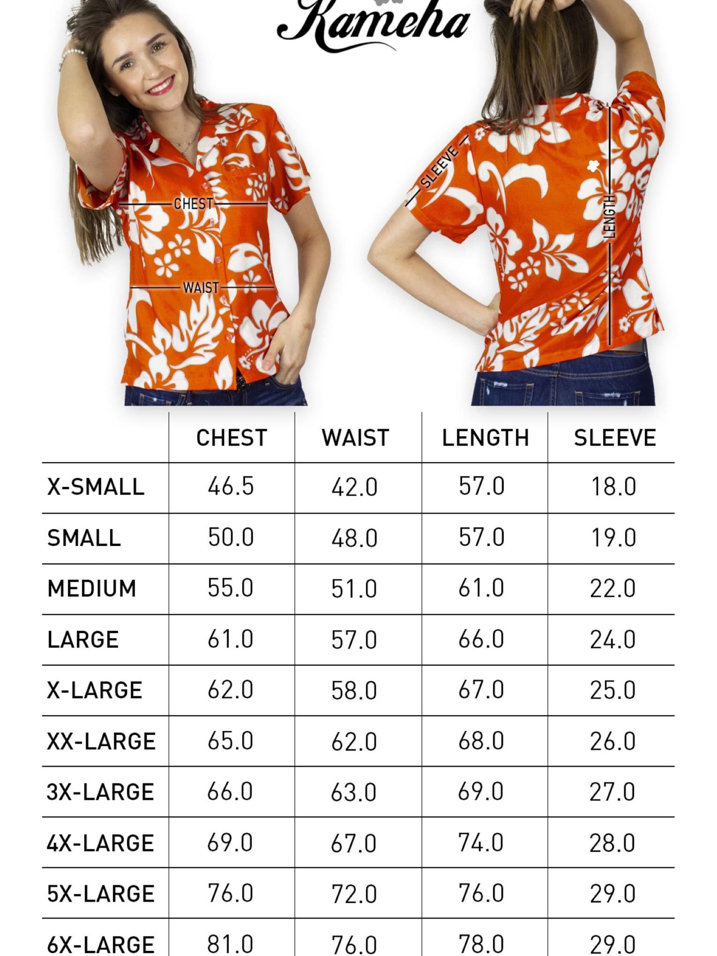 Camicia da donna 'Hibiscus' di King Kameha in arancione