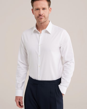 van Gils Slim fit Zakelijk overhemd in Wit: voorkant
