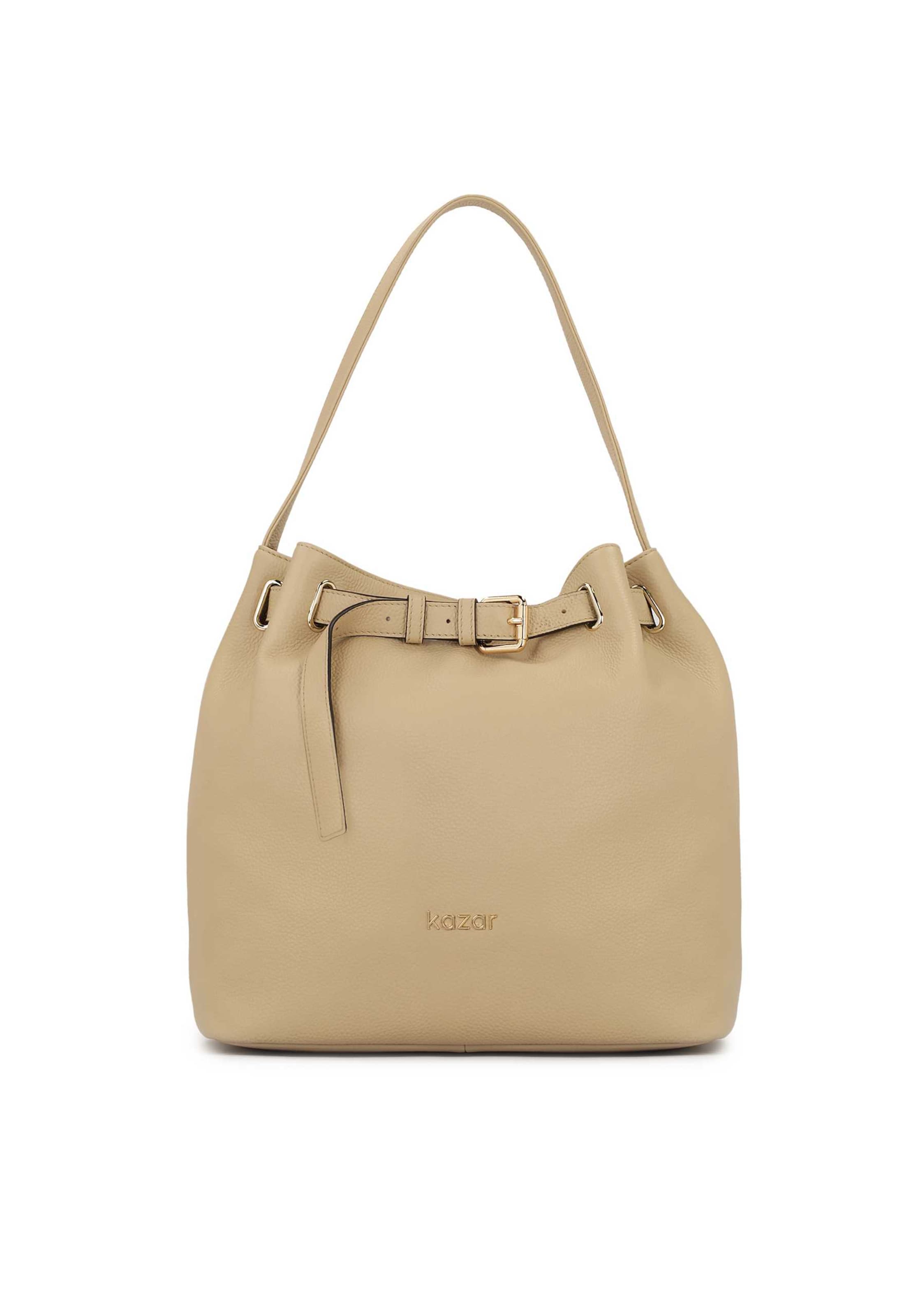Kazar Чанта за през рамо в бежово: отпред