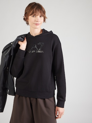 Sweat-shirt EA7 Emporio Armani en noir : devant