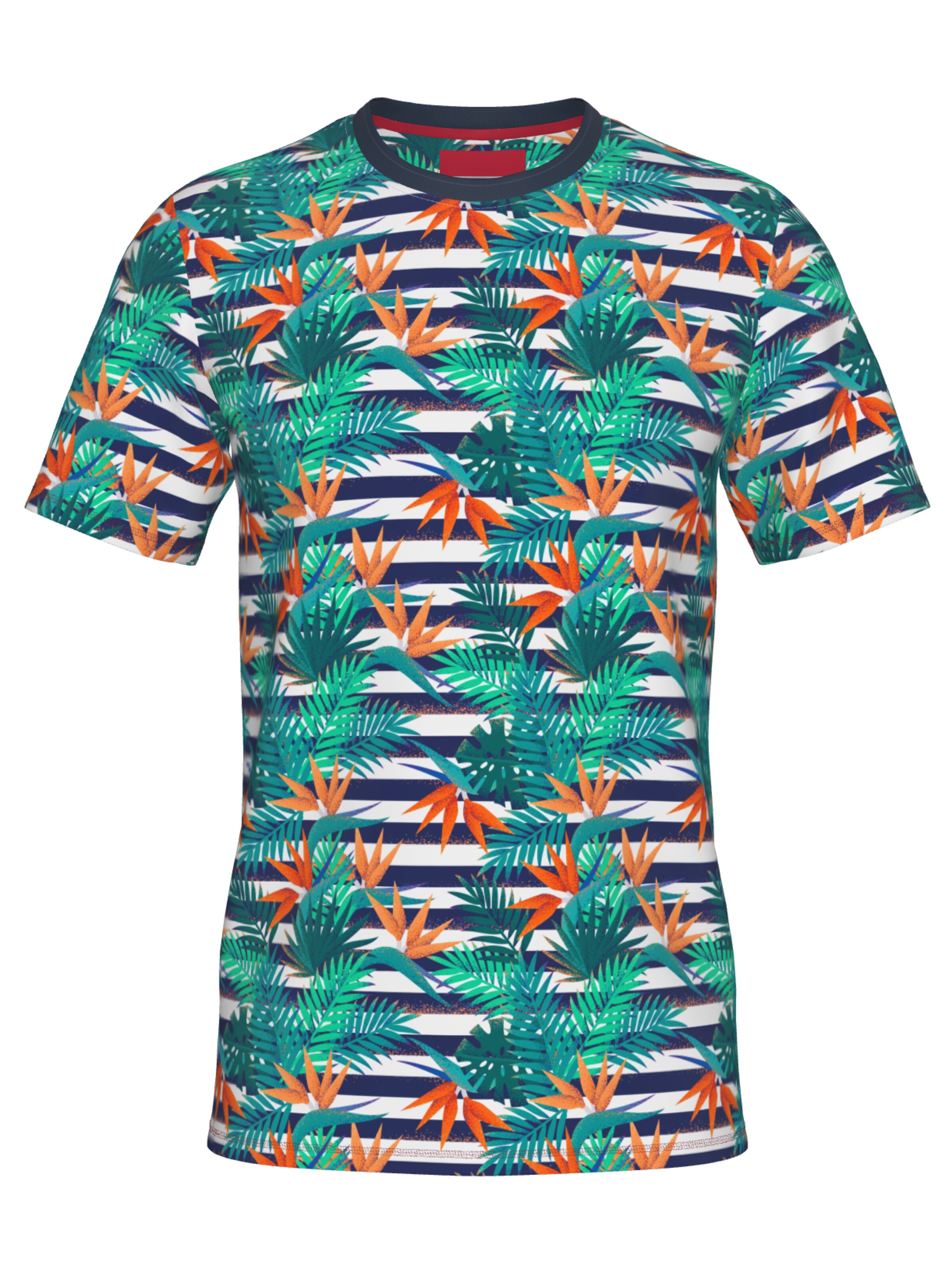 Maglia funzionale 'Line One Rundhals T-Shirt mit Print' di Line One in verde: frontale