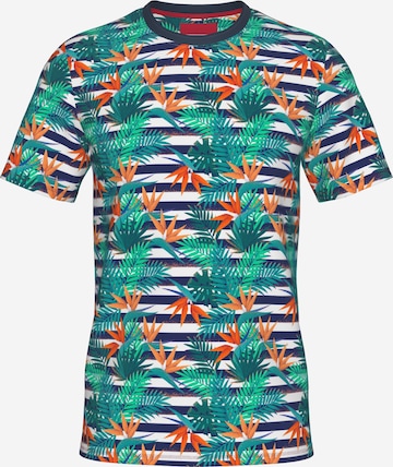 Maglia funzionale 'Line One Rundhals T-Shirt mit Print' di Line One in verde: frontale