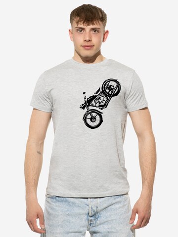 Cotton Prime Shirt 'Vintage Motorcycle' in Grijs: voorkant