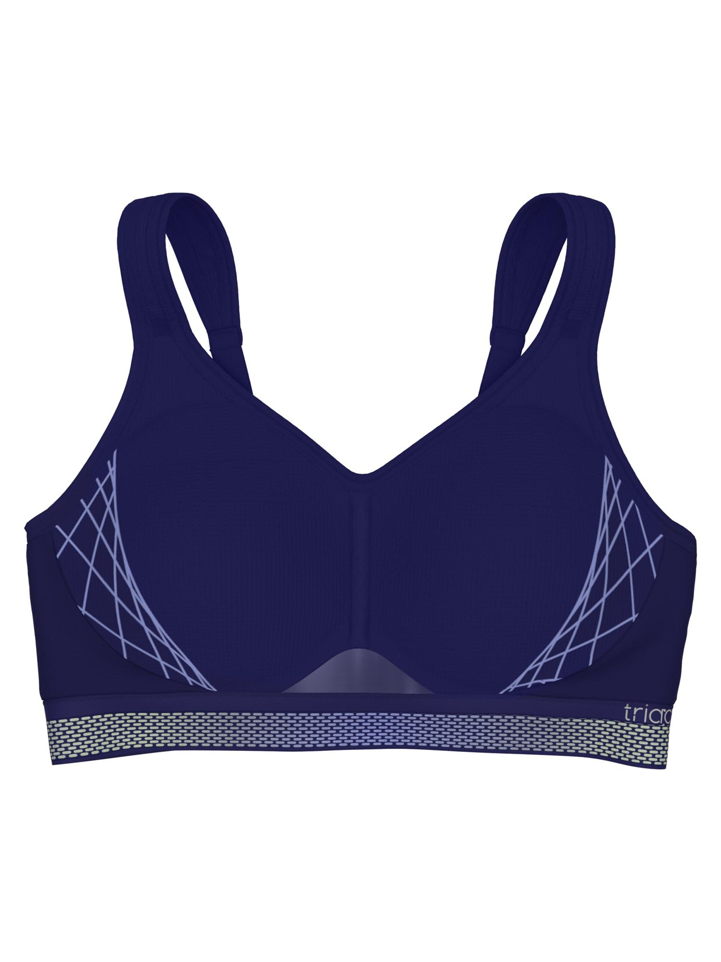 Triumph Triaction Bustier Sport-BH 'Triaction Cardio Flow' in Blau: Vorderseite