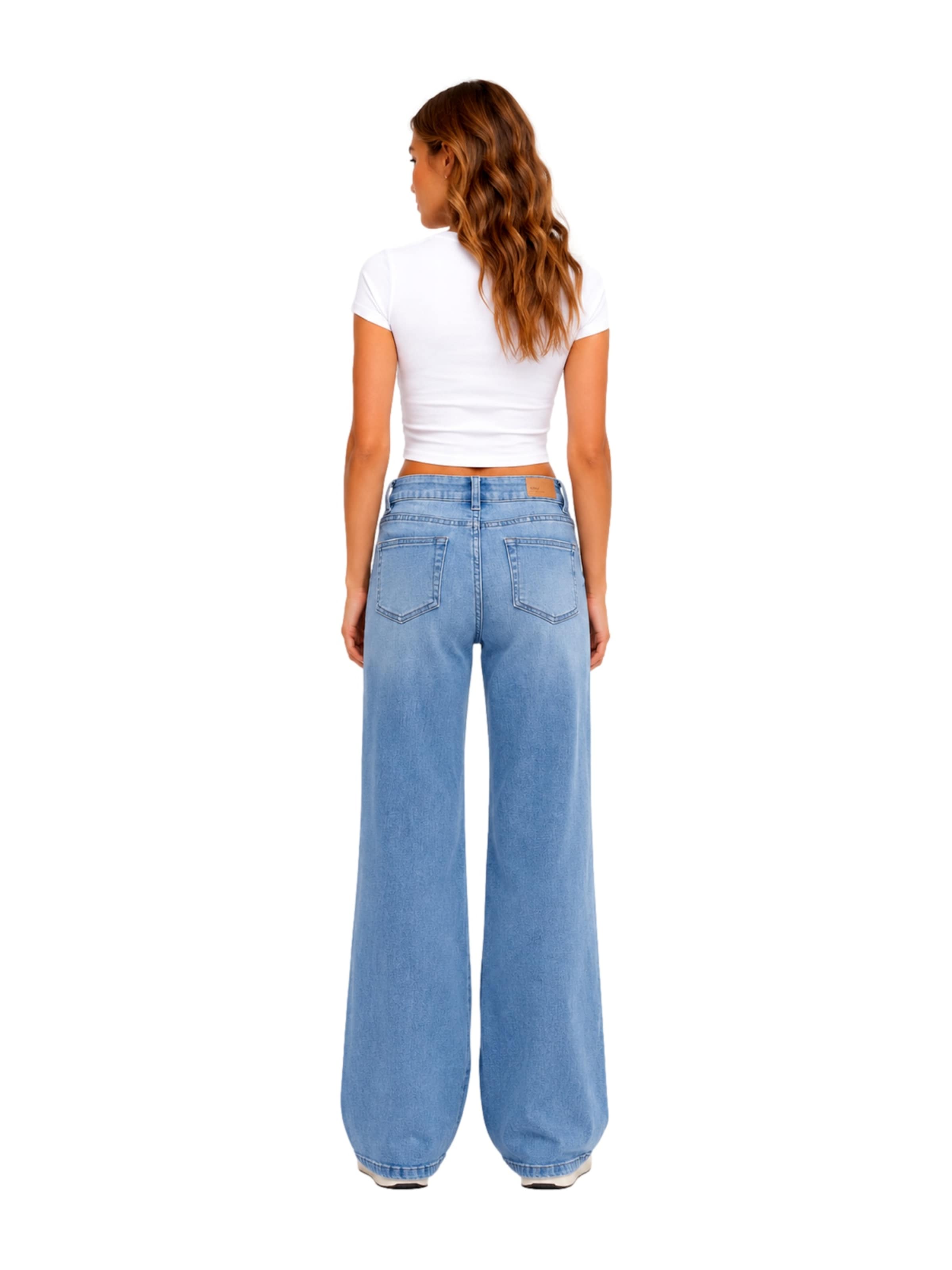 ONLY GIRLS Flared Jeans 'KOGJUICY-WAUW' in Blau