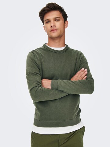 Only & Sons Sweter 'Clark' w kolorze zielony