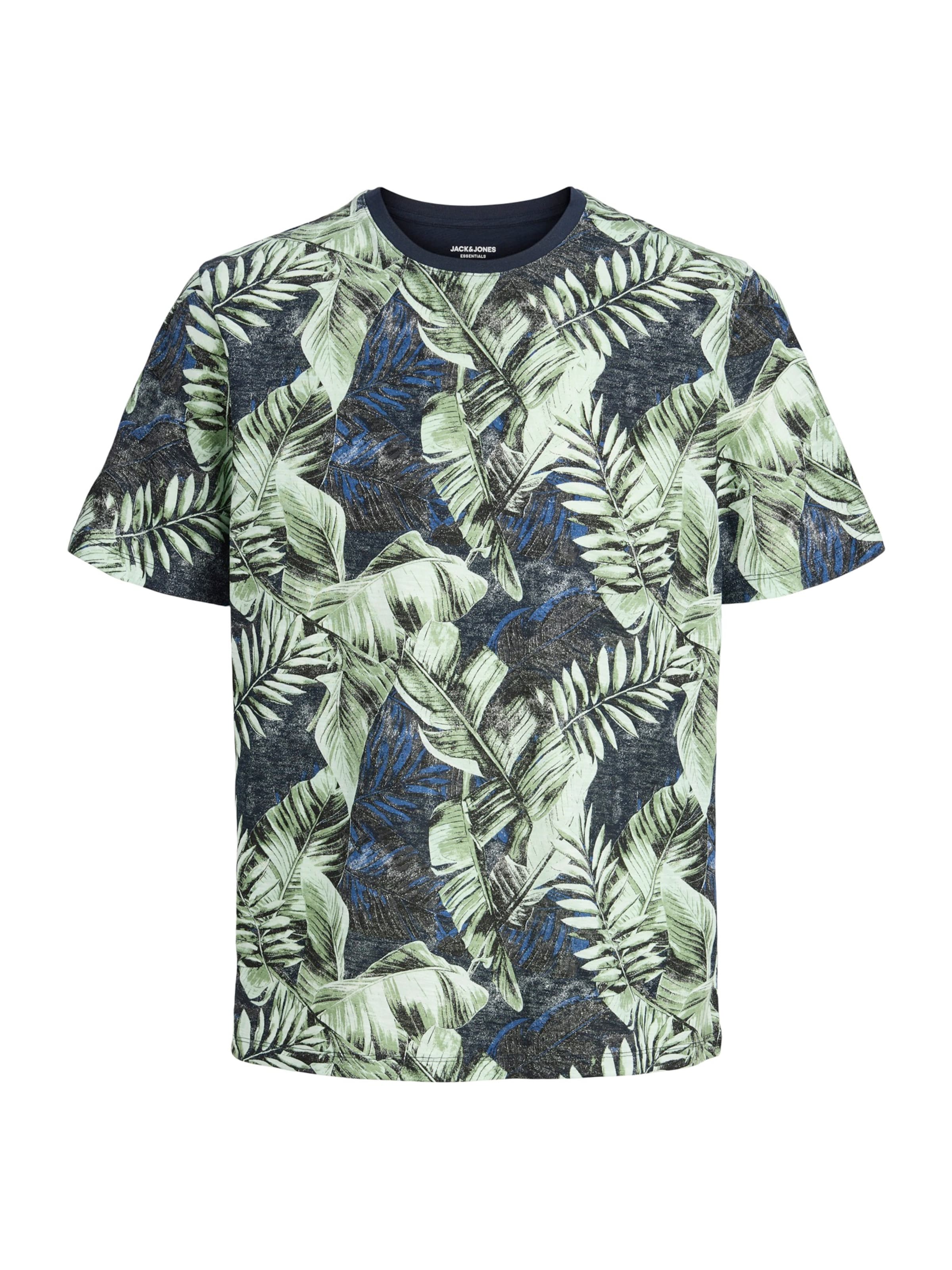 JACK & JONES T-Shirt 'JJJEFF' en bleu nuit / gentiane / olive / vert pastel, Vue avec produit